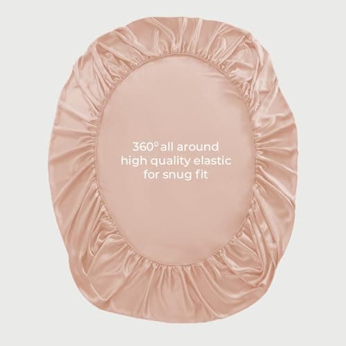 LINENWALAS Fitted Sheet Only Viscose Derived from Bamboo, Bottom Sheet for Full Size Bed – 16” Deep Pocket, All Around Snug Fit – Cooling, Breathable, Soft, Hypoallergenic (Rose Gold, Full) 5