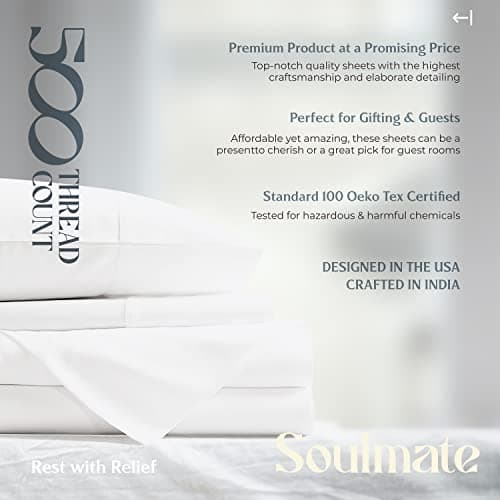 Mayfair Linen 100% Cotton Fitted Sheet King Size - 500 Thread Count Fitted Sheet King Cotton Only, Luxuriously Soft, Durable, Cooling 16" Deep Pocket Sateen Weave Bottom, Luxury Hotel Quality - White 8