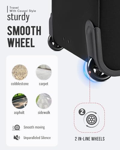 MATEIN Rolling Garment Bag with 2 Packing Cubes, Large Check-in Travel Garment Bags with 17.3 Inch Laptop Compartment, Wrinkle Free Wheeled Business Softside Suitcase Luggage for Men and Women, Black 4