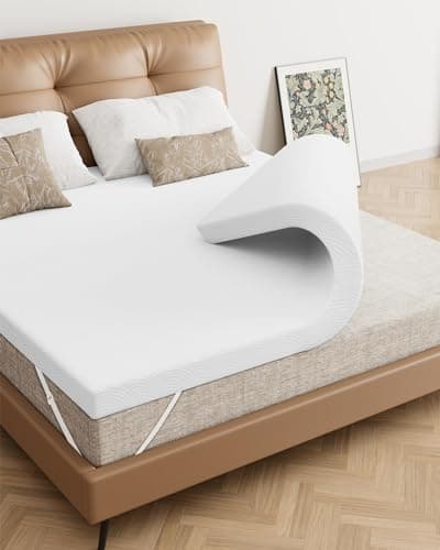 Zenzy 3" Full Firm Memory Foam Mattress Topper, [Removable] [Washable] Cover and [Adjustable] Straps, CertiPUR-US Certified Firm Mattress Topper Full, Soft and Breathable for Pain Relief- White