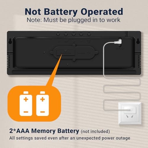 ANSOPER 16.5" Large Digital Wall Clock: 11 RGB Color LED Display with Remote Control, Auto DST, Temperature & Date, Big Number Wall Clock for Seniors, Classroom, Office, Gym, Home Decor Black 8