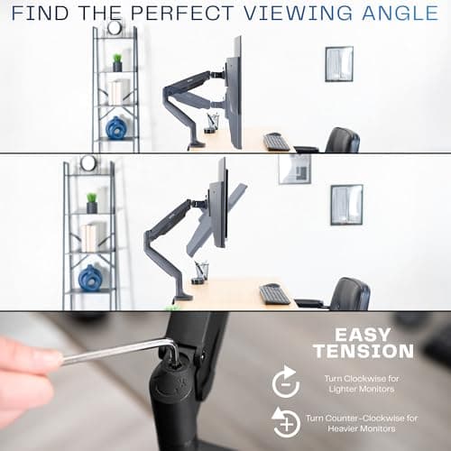 VIVO Premium Aluminum Height Adjustable Single Monitor Articulating Desk Mount Stand w/Gas Spring Arm Fits up to 32" Screen (STAND-V001Q) 9