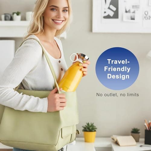 Portable Personal Mini Blender for Smoothies: 11.8 fl oz Small Juicer Cup for Protein Shakes with Wireless Charging - Great for Women Fitness & Dieters - Ideal for Gym Travel Office Use 6