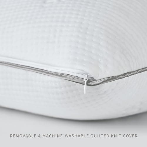 Saatva Graphite Memory Foam Cooling Pillow - 1 Pack, King (34"x16") - Contoured Support for Side & Back Sleepers - Standard Loft (4"-5") - Removable Machine-Washable Cotton Knit Cover 5