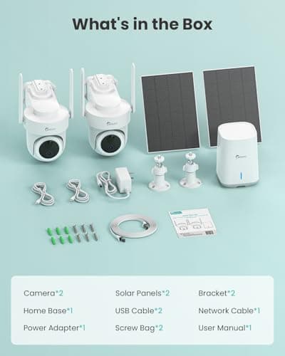 CAMSTRO 4K Security Cameras Wireless Outdoor No Subscription, 360° PTZ Home Security Cameras System, 64G Local Storage HomeBase, Human/Vehicle/Pet Recognition AI, Color Night Vision, 2 Cam-Kit 9