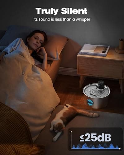 Cat Water Fountain Wireless Cordless: Cat Fountain Battery Operated - Stainless Steel Pet Water Fountain Rechargeable - 108oz/3.2L Automatic Cats Fountains for Drinking with Motion Sensor - Cats & Dog 7