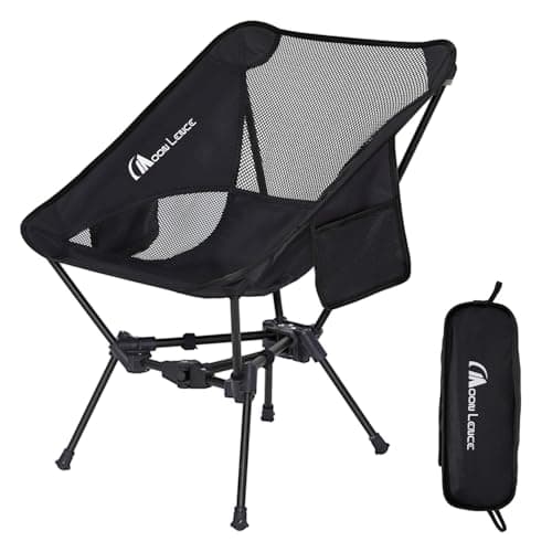 MOON LENCE Portable Camping Chair Backpacking Chair - The 4th Generation Ultralight Folding Chair - Compact, Lightweight Foldable Chairs for Hiking Mountaineering, Beach (Black-1Pack)