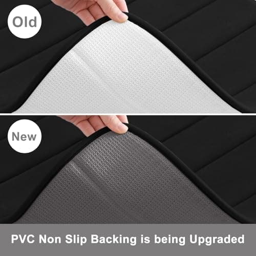 Buganda Memory Foam Bath Mat, 24" x 16", Ultra Soft and Non-Slip Bathroom Rugs, Water Absorbent and Machine Washable Bath Rug for Bathroom, Shower, and Tub, Black 5