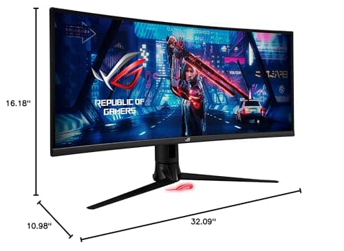 ASUS ROG Strix 34” Gaming Monitor (XG349C) - UWQHD (3440 x 1440), 180Hz, 1ms, Extreme Low Motion Blur Sync, 135% sRGB, G-Sync Compatible, DisplayHDR 400, Eye Care, USB-C, DisplayPort, HDMI, Black 14