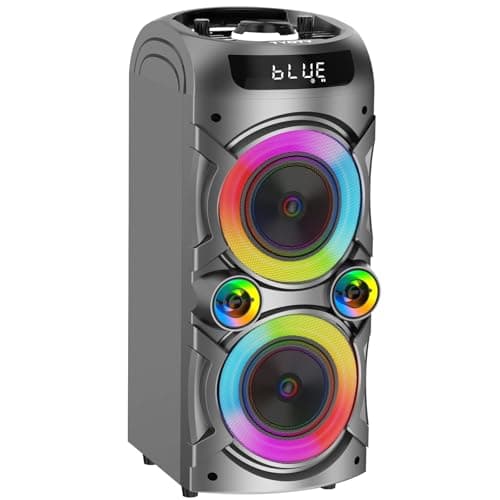Portable Bluetooth Speaker 100W Big Powerful Wireless Boombox TWS Pairing Loud Stereo Sound Deep Bass Large Party Speakers with Subwoofer LED Lights for Outdoor Home Camping