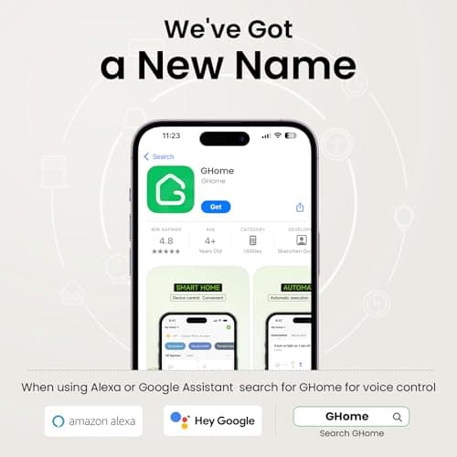 GHome Smart Plug, WiFi Smart Plugs Work with Alexa and Google Home, Smart Outlet Timer with APP Remote Control, 2.4GHz Wi-Fi Only, No Hub Required, ETL FCC Listed, White 9