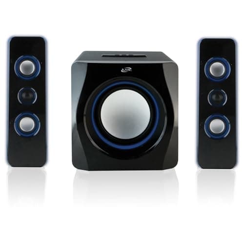 iLive Electronics Bluetooth Speaker System with Built-in Subwoofer, 7.28 x 8.86 x 7.28 Inches, Black (iHB23B)