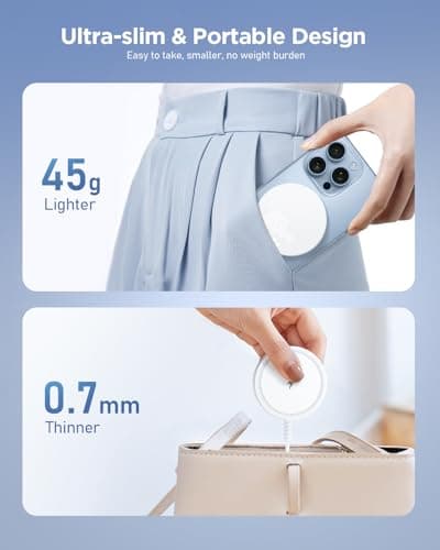 Magnetic Wireless Magsafe Charger iPhone: Charging Pad for iPhone 17/16/15/14/13/12 Series & AirPods Pro 4-2, Strong Magnet, Dual Ports, Case-Friendly, Lightweight for Travel Home Office Desk 7