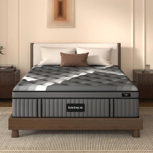 Queen Mattress,Lechepus 14Inch Soft Memory Foam Hybrid Mattress in box,Plush Feel Queen Size Mattress with Supportive Pocket Coil for Back Pain Relief,Motion Isolation, None of Fiberglass