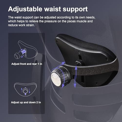 BOLISS 400lbs Ergonomic Drafting Chair,Tall Office Mesh Chair, Standing Desk Chair,Height Adjustable Armrest and Flip up Arms, Adjustable Lumbar Cushion (LB-2815DS, Black Frame Black Mesh) 5