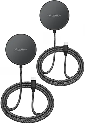 Galvanox 2-Pack Magnetic Chargers for Samsung Devices - Compatible with MagSafe, Fast Wireless Charging for Galaxy S26 Ultra, Plus, S25, S24 (15w)(USB-C)