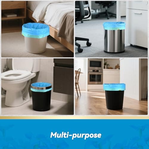 300 Count 15 Micron Extra Thick 4 Gallon Drawstring Small Trash Bags, Sturdy & Tear-Resistant Small Garbage Bags for Bathroom, Office, Bedroom & Kitchen 8