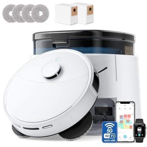 Lefant LiDAR Robot Vacuum and Mop, 12000Pa Suction, 90-Day Self-Emptying, Obstacle Avoidance, Auto Mop Washing&Drying, All-in-One for Pet Hair Carpet, 5G WiFi Alexa/APP/iWatch Control, M3