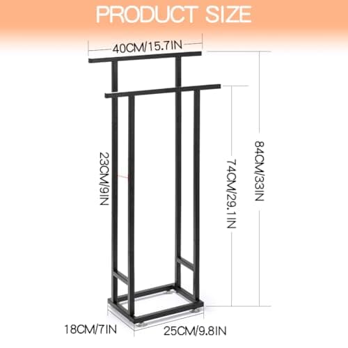 PSUTBPAT Free Standing Towel Rack,2 Tier Blanket Rack Freestanding Floor Towel Rack, Pool Towel Blanket Stand, Metal Towel Racks for Bathroom freestanding 5
