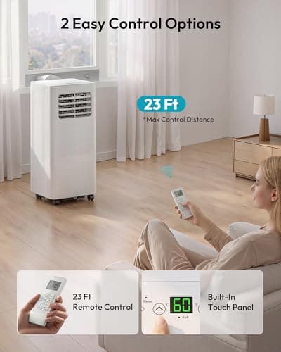 EUHOMY 8000 Btu Portable Air Conditioners, 3 in 1 Portable AC with Cool, Dry, Fan Modes, Quiet Air Conditioners with 24H Timer & Sleep Modes, with Remote, for Bedroom, Apartments up to 350 Sq.Ft 5
