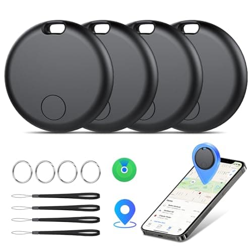 Air Tracker Tags-4 Pack: Smart Bluetooth Tracker, Item Finder Works with Apple Find My (iOS Only) App, Trakcer Tag Locator for Keys, Luggage, Satchel, weTag mini. (Not for Android Devices)
