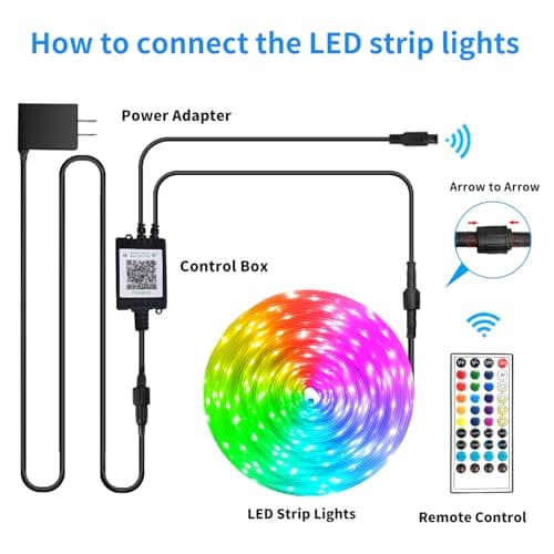 vimeepro 100ft Outdoor LED Strip Lights Waterproof,IP68 Waterproof LED Light Strips with Remote,App Control Music Sync RGB Outdoor LED Rope Lights,LED Lights for Bedroom,Roof,Pool,Deck,Balcony 7