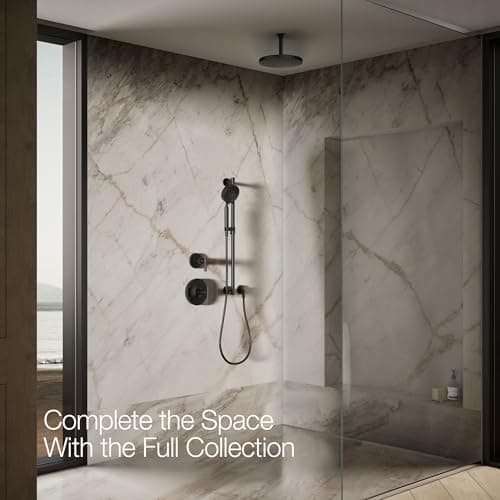 KOHLER 76465-G-BL Awaken® 10" Rain Shower Head, Single-Function Rainhead, Easy to Clean Surface, 1.75 GPM, Matte Black 7