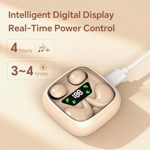 Xmenha Flat Sleep Mini Invisible Small Tiny Earbuds Wireless Bluetooth Ear Buds for Sleeping Headphones Micro Smallest Discreet Sleep Earbuds Earphones for Side Sleepers, Small Ears Canals Women, Work 5