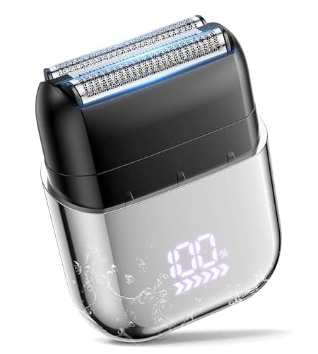 Electric Foil Shavers for Men Electric Razor Mini Cordless Razor IPX7 Waterproof Wet Dry Shaver, Type C Rechargeable, LED Display, Travel Lock, 100 Minute Runtime