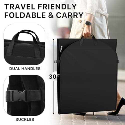 Simple Houseware 60'' Travel Garment Bag with Pockets for Suits, Dresses, Coats, Tuxedos, Heavy Duty 300D Polyester 5