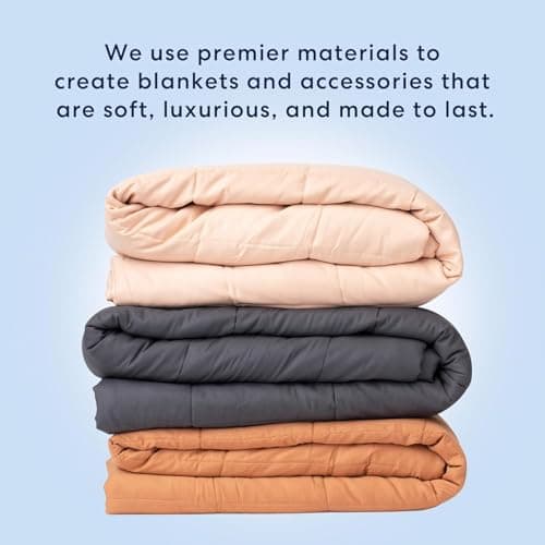 Luna Luxe Cotton Weighted Blanket for Adults - Soft Blankets Back to School Dorm Room Essentials - Oeko-Tex All-Season Travel [15lbs - Full - 48" x 72"] [Light Grey] 5