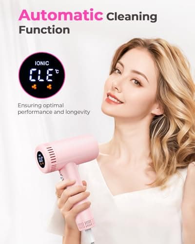 Hair Dryer for Women - 160,000 RPM Ionic Blow Dryer - High Speed Fast Drying Professional Hairdryer, 9 Temps Set, 500 Million Negative Ions, Lightweight 0.8lb for Travel, Auto Clean, Nozzle, Diffuser 7