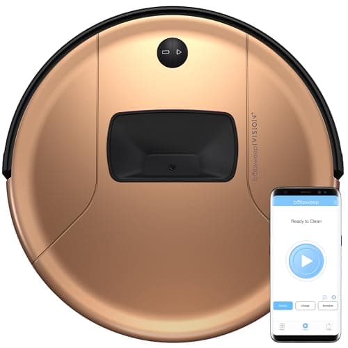 bObsweep PetHair Vision Plus Robot Vacuum Cleaner with Wet/Dry Mop, Only 3" Tall, Supports 2.4GHz and 5GHz WiFi, Alexa/Google Compatible, Auto Recharging, for Carpet/Hardwood/Tile, in Beech