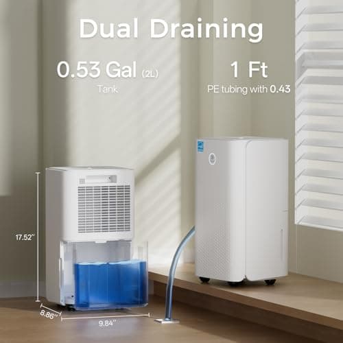 Ukoke 32 Pint Dehumidifier for 1750 Sq. Ft – Energy Star Most Efficient, Auto Drain, 3 Smart Modes, Quiet Operation, Portable Moisture Remover for Medium Rooms, Basements, Bedrooms, RVs 6