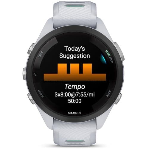 Garmin Forerunner 265S GPS Smartwatch Whitestone/Neo Tropic, 010-02810-04, Bundle with 2 YR CPS Enhanced Protection Pack (Renewed) 5