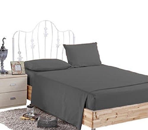Linenstore 26-30 inches Extra Fit Deep Pocket Hotel Finish Adjustable Room 1-Piece- Fitted- Sheet Both Pattern Solid/Stripe 500 Thread Count 100% Pima Cotton (King, Solid,Elephant Grey).