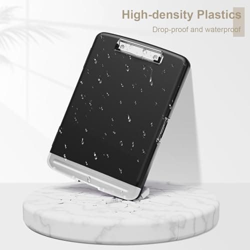 Piasoenc Clipboard with Storage, 8.5 x 11 Organization Box with Pen Holder and A4 Legal Paper Folder, Folio & Side-Opening, Low Profile Clip,for Nurses,Teachers, Size 14 x 9.6 x 1.2 in, Black 5