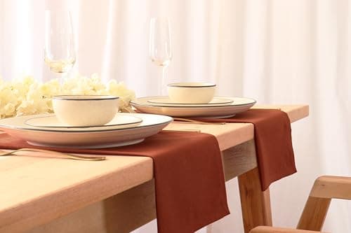 PurpleEssences Rust Set of 12 Cloth Dinner Napkins 100% Cotton 18x18 Inch - Soft Durable Washable - Ideal for Farmhouse Party Spring Easter Summer - Perfect Everyday Use Table Linen - Rust 7