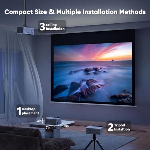 TMY 1080P Full HD Portable Mini Projector, Upgraded Bluetooth Movie Projector with Screen, Compatible with TV Stick Smartphone/HDMI/USB, Indoor & Outdoor Use 8