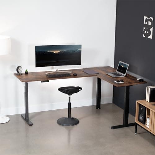 VIVO Electric Triple Motor Height Adjustable 3 Leg Corner Desk Frame, up to 300lbs, Sit Stand Ergonomic L Shaped Frame Only, Black, DESK-V130EB 8