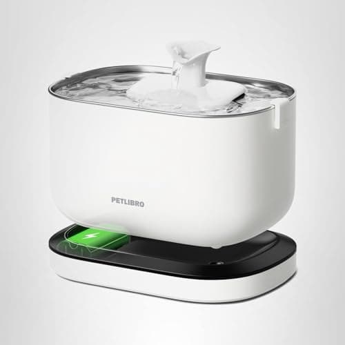 PETLIBRO Cordless Cat Water Fountain, Rechargeable Battery Operated Wireless Pet Water Fountain, 2.5L/84oz Cat Water Dispenser for Drinking with Quiet Pump Stainless Steel Tray Easy Clean BPA Free 11