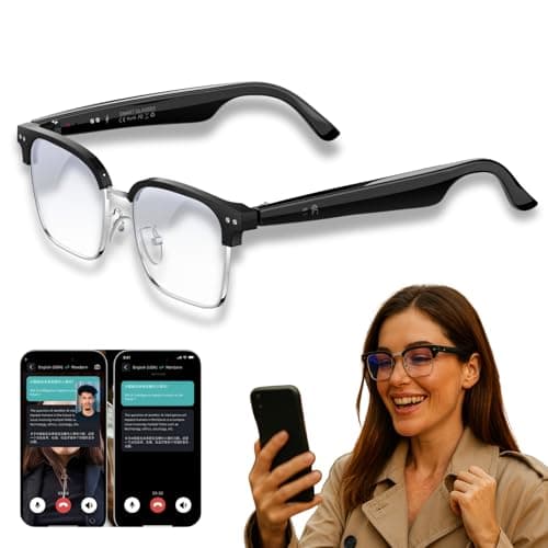 nexlenz AI Translation Glasses, Real-Time Voice Translator for 164 Languages, Smart Glasses with Translation, Bluetooth Audio & Calls, No Subscription Required, Dual-Mic, Lightweight 25g