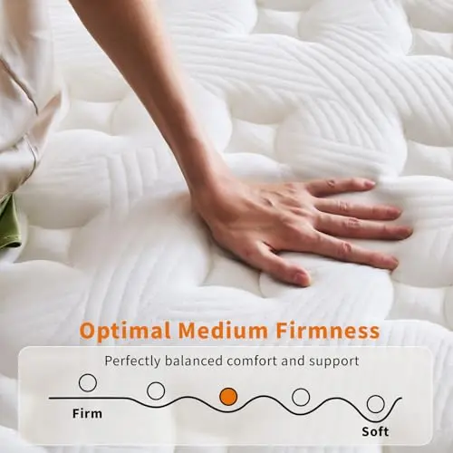 VERINOTE 12 Inch Mattress,Medium Firm Hybrid Memory Foam & Pocket Springs for Pressure Relief CertiPUR-US Certified Fiberglass Free, 500 Night Trial (12 inch, Queen) 6