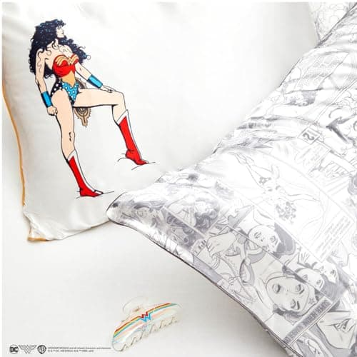 Kitsch Wonder Woman Satin Pillowcases Comic Print & Believe in Wonder 8