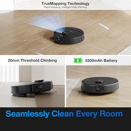 ECOVACS DEEBOT N20e Plus Robot Vacuum and Mop, 10000Pa Suction, Self-Emptying Bagless Base, Tangle-Free for Pet Hair, Smart Mapping, 300 Min Runtime, Alexa, Hardwood/Carpet/Tile 6