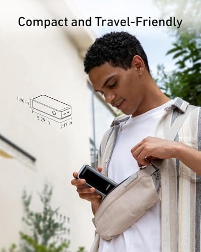 Anker Prime Power Bank, 12,000 mAh 2-Port Portable Charger with 130W Output, Smart Digital Display, Compatible with iPhone 15/14/13 Series, MacBook, Dell 6