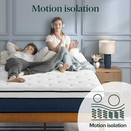 ZINUS 12 Inch Comfort Support Hybrid Mattress [New Version], Queen, Fiberglass Free, Medium Plush, Motion Isolation, Certified Safe Foams & Fabric, Mattress in A Box 7