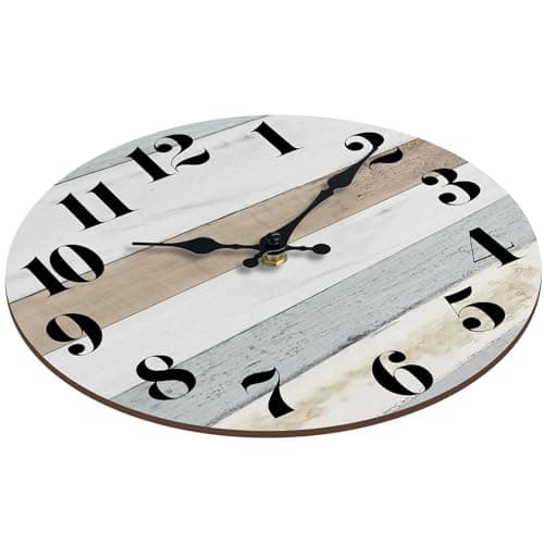 KECYET Wall Clock - 12 Inch Silent Decorative Vintage Style Wall Clock Battery Operated Country Rustic Design for Kitchen, Bathroom, Bedroom, Living Room 6