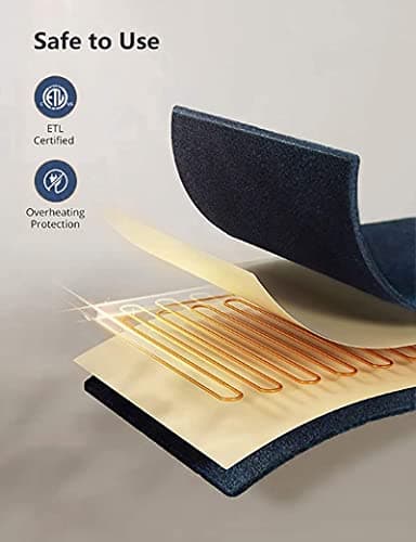 Vagueior Electric Heated Blanket Full Size 72'' x 84'' Extra-Warm Lightweight Cozy Luxury Electric Blanket Machine Washable with 3 Heating Levels Auto-Off Machine Washable - Blue ETL Certification 7