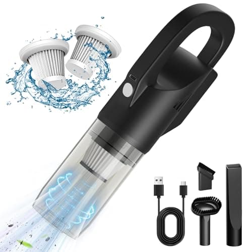 HOLOGO Handheld Vacuum Cordless with Strong Suction, Portable Hand Held Cleaner with 2 Filters, Small Lightweight Hand Car Vacuum Rechargeable for Pet Hair, Home, Office